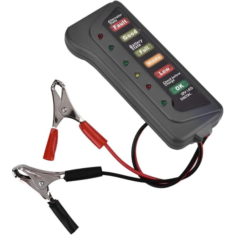 Image of Dolaso - Batterie-Generator-Tester, 12-V-Batterietester, 12-V-Auto-Motorrad-Batterie-Lichtmaschinen-Lasttester-Analysator, Anlassprüfung, digitale