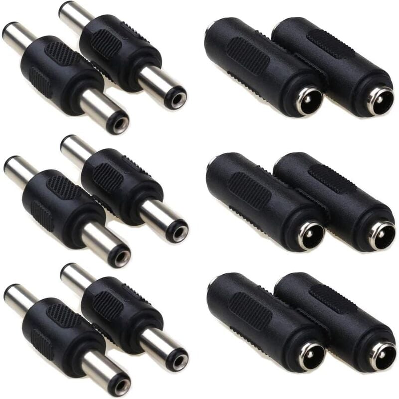 Image of DC-Stromanschluss 5,5 x 2,1 mm, Stecker auf Stecker, dc 5,5 x 2,1 Buchse auf Buchse Hohlstecker, für CCTV-Kamera, Automonitor, 12 Stück