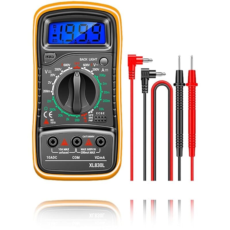 Image of Dolaso - Digitalmultimeter Voltmeter – Digitalmultimeter – Voltmeter mit zwei Sicherungen – tragbares Multimeter mit LCD-Anzeige AC/DC/DC-Spannung,