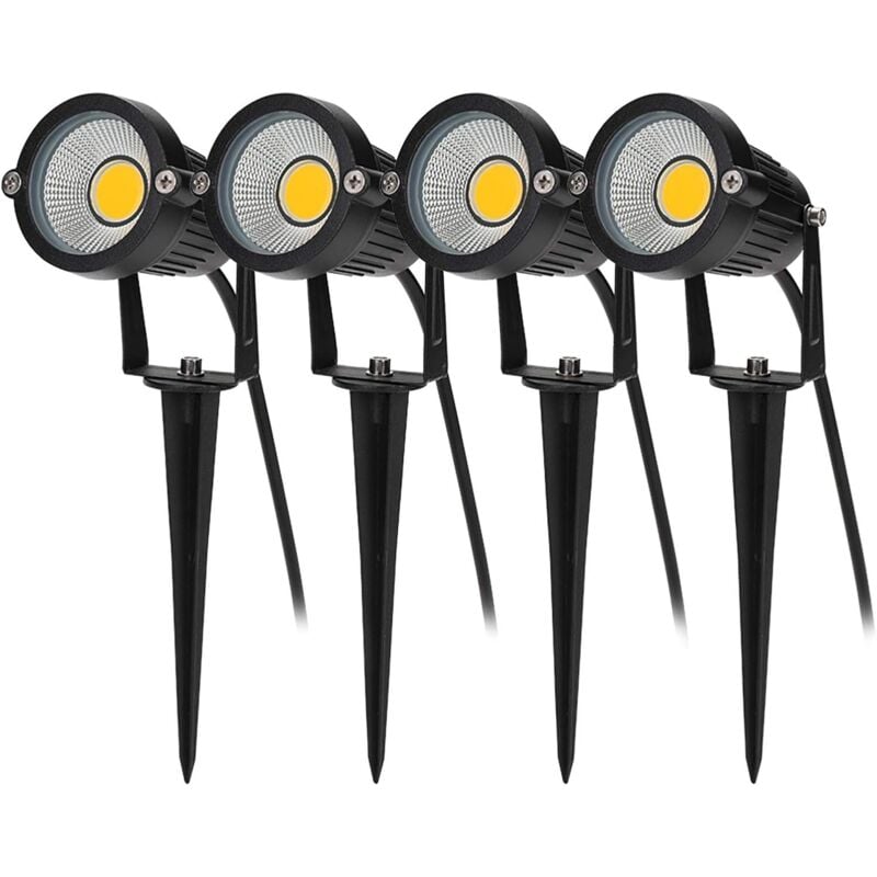 Image of 4 Stück COB-Außenbeleuchtung, 5 w, 220 v, IP65, wasserdicht, led, verstellbar, Spot-Flutlicht, Gartenlampe, Beleuchtung für Wege, Pflanzen, Balkon,