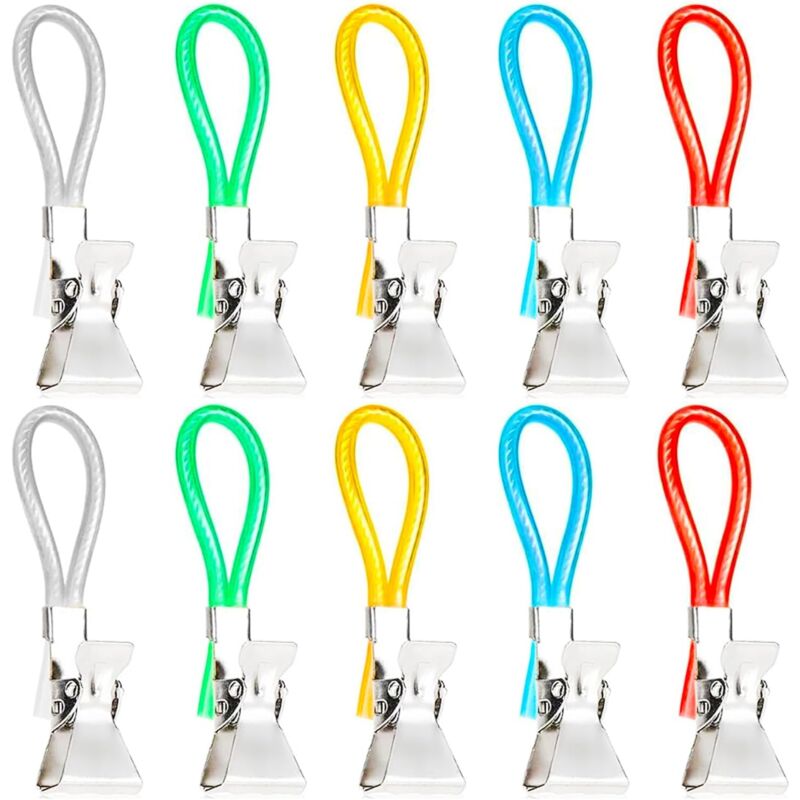 Image of 10 Stück Handtuch-Clip, Geschirrtuch-Haken, Küchenhandtuch-Clip, mehrfarbige Handtuch-Clips, hängende Küchen-Clips aus Metall, für Küche, Schränke