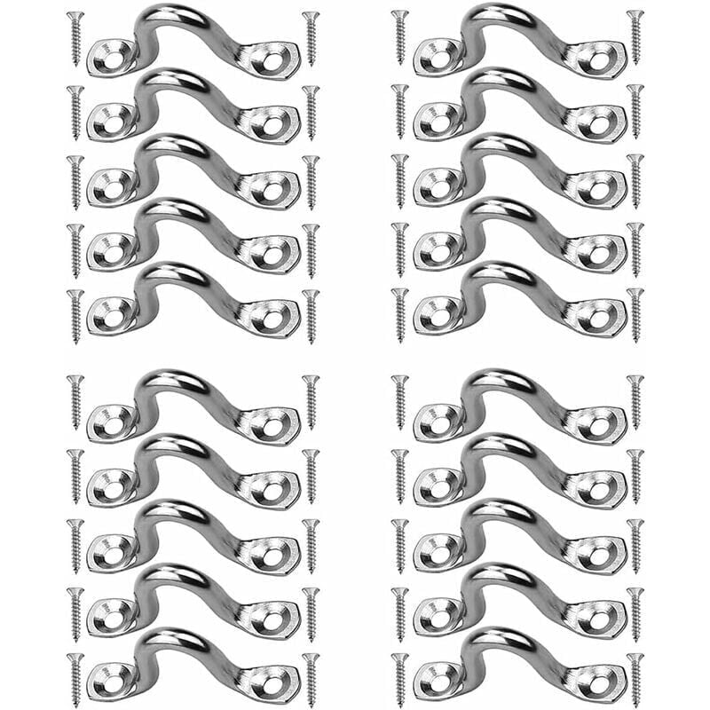 Image of 20 Stück Edelstahl-Ösenplatte, Deckschnallen für Kajaks, Edelstahl-Öse, Buckelförmige feste Schnalle, Edelstahl-Ösenplatten, mit 40 Stück Schrauben,