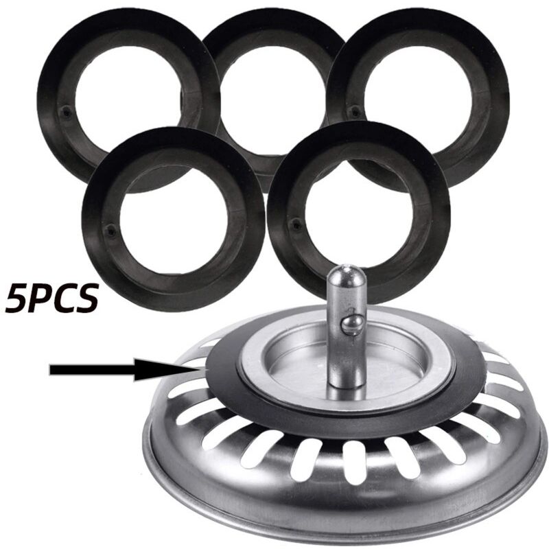 Image of Waschbecken-Abflussdichtung, Küche, Badewanne, Elastomer, für Filterkörbe, Abflussventilstopfen und Waschbecken-Siebventil - Dolaso