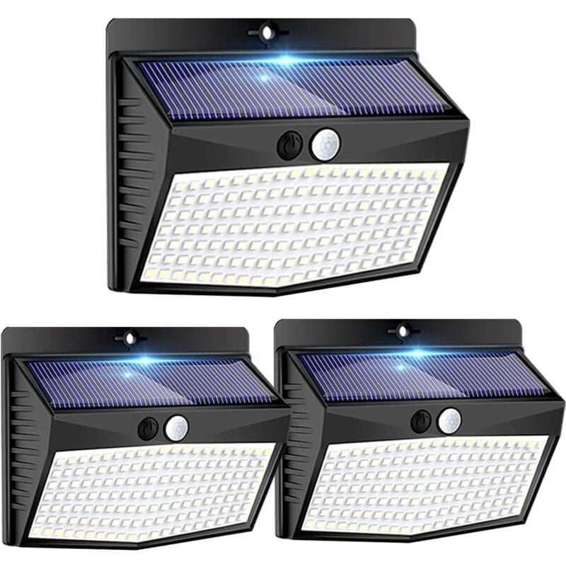 Image of Solarlampe für den Außenbereich, Bewegungsmelder, 3er-Pack mit 138 LEDs, wasserdichtes kabelloses Licht, 3 Modi, LED-Strahler, Solar-Außenbeleuchtung