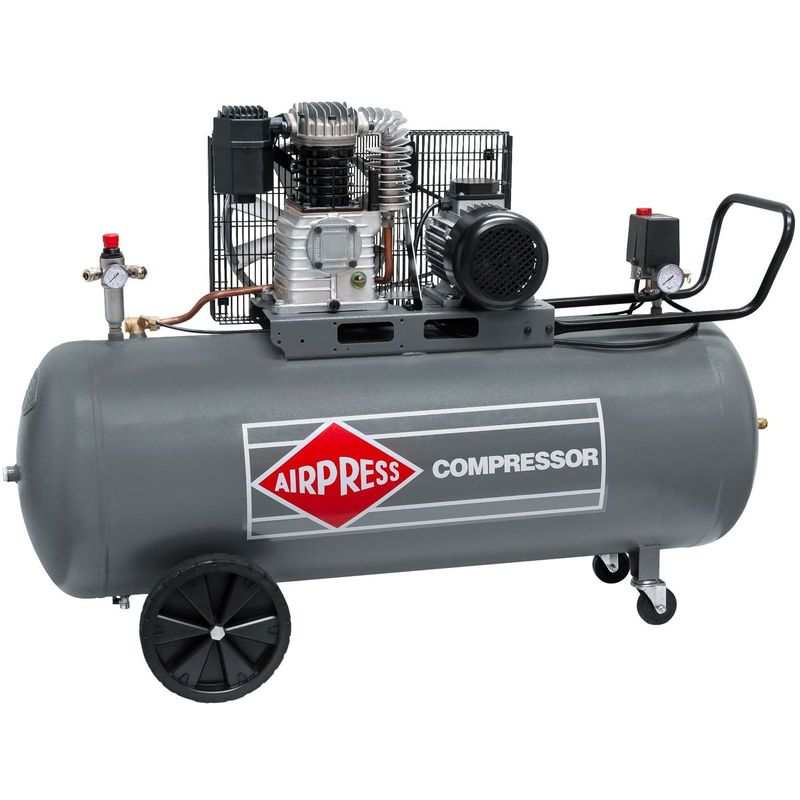 Image of Airpress® ölgeschmierter Druckluft-Kompressor 3 PS 2,2 kW 10 bar 200 Liter Kessel 400 Volt großer Kolben-Kompressor HK 425-200