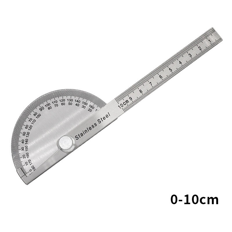 Image of Dolaso - Edelstahl-Winkelmesser 0–180 ° Winkelmessarm Messlineal Ingenieurwerkzeug Winkelmesser mit 100-mm-Lineal, universelles Winkellineal zum