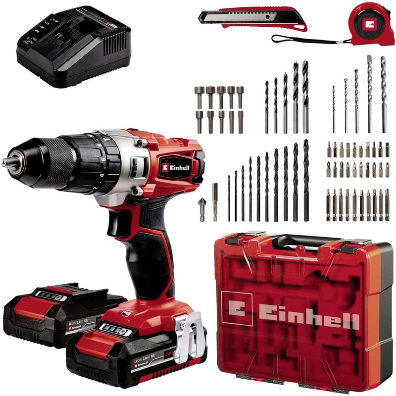 Image of Einhell - Power X-Change te-cd 18/2 Li-i +64 (2x2,0 Ah) 2-Gang-Akku-Schlagbohrschrauber inkl. 2. Akk