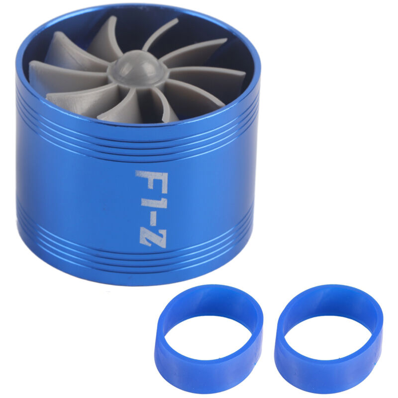 Image of 1 Auto Air Intake Turbonator Einzellüfter Turbine Super Charger Gas Fuel Saver Turbo 64mm (Blau) - Ej.life