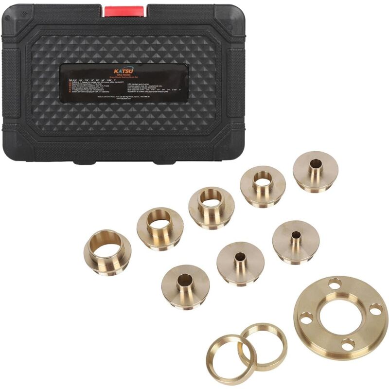 Image of Ej.life - 11Pcs/Set Router Guide Kit, Messing Router Template Guide Kit, mit Sicherungsmutter Adapter Router Zubehör, für Ausschnittarbeiten,