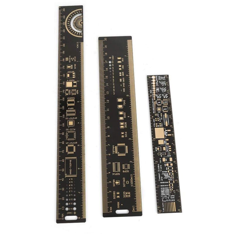 Image of Ej.life - 3 stücke pcb Lineal 6,3/7,87/10,23 zoll Elektronische Ingenieure Messwerkzeug Leiterplatte Lineal