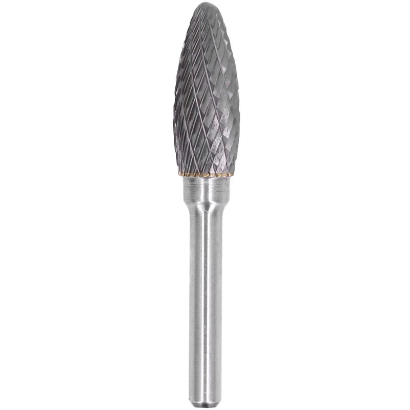 Image of Ej.life - YG8 Legierungs-Schleifbit Drehfeile Grate Grinder Head Tool Feuer Flamme Double Cut Grinder Burr Bit für Metall Fasen Grooving Silber 6x12mm