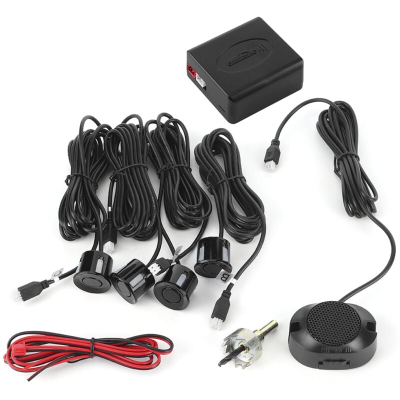 Image of Auto Rückwärts Backup Parksensor Radar System, Auto Parksensor Backup Radar Rückfahrhilfe Aid Kit mit Audio Buzzer Alarm (Schwarz) - Ej.life