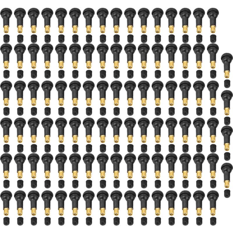 Image of Ej.life - Auto Reifenventilschaft, 100 Stück Auto Motorrad Universal Ersatz Snap im Reifen Reifenventilschaft mit Staubkappen TR412 TR413 TR4149
