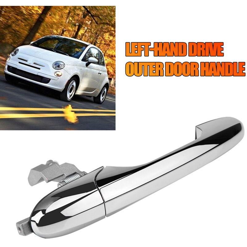 Image of Auto Türgriff, Auto Linkslenker Außentürgriff vordere Links/Rechts Fahrer/Beifahrerseite Chrom Türgriff für Fiat 500 2012-2018(rechte Beifahrerseite)