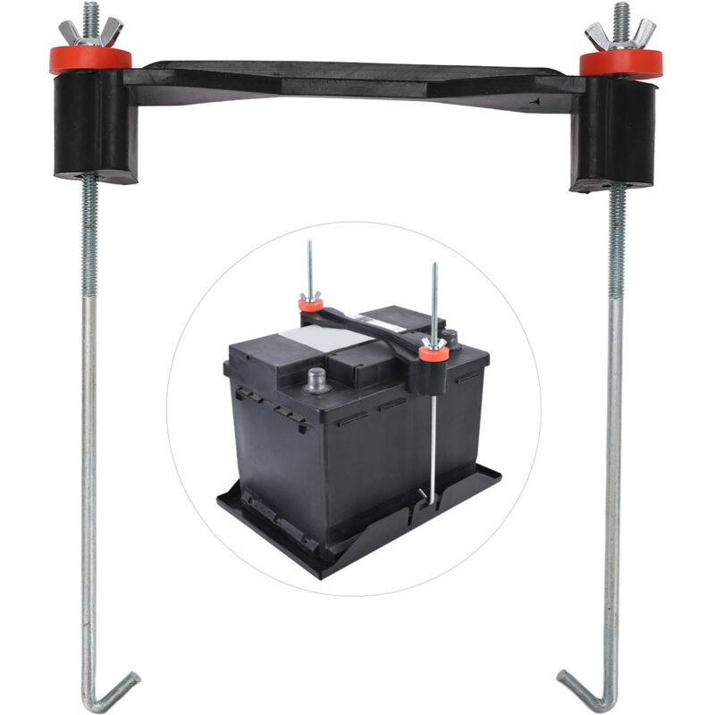 Image of Ej.life - Batterie-Niederhalter, Universal-Halter für Querstange, Batterie-Niederhalter mit 10-Zoll-J-Schrauben für 55AH 60AH 68AH 70AH 72AH 85AH