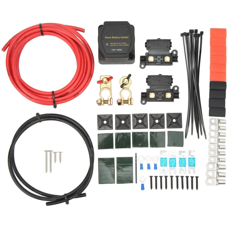 Image of Dual-Batterie-Itor-Kit, 140 a, 12 v, Hohe Niederspannung, Ionenspannungs-Setup-Relais-Kit für Autos, Wohnmobile, LKWs, SUVs, Boote - Ej.life