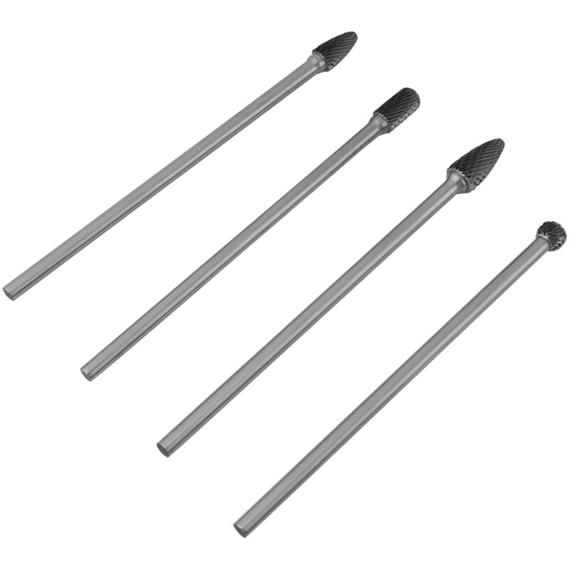 Image of Ej.life - hartmetallfräser lang,4 Stück Hartmetall-Rotationsfeilen Double Cut Burr 4pcs Hartmetall-Rotary-Dateien Set 6 mm Schaft