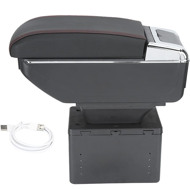 Image of Mittelarmlehne universal auto,Kopfstütze und Armlehne Universal Car Center Console Armrest Box Container Verstellbar mit USB-Schnittstelle - Ej.life