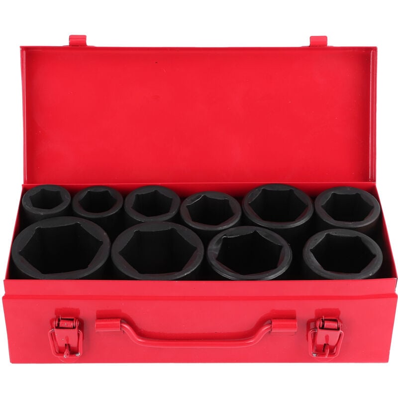 Image of Eosnow - 10-teiliges metrisches Tiefschlag-Stecknuss-Set mit 3/4-Zoll-Antrieb, 6-Punkt-tragbares Auto-Auto-Werkzeug-Set, 22–50 mm