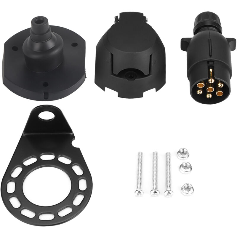 Image of Eosnow - 12N 7Pin Anhänger Stecker Buchse Stecker Adapter Halterung für Anhänger Caravan Anhängerkupplung