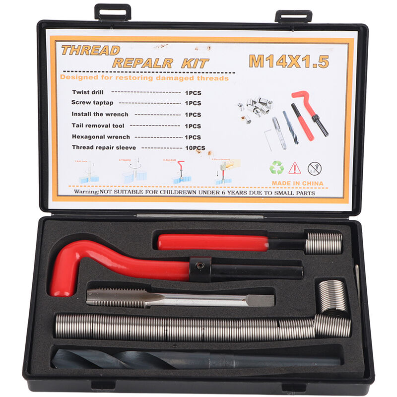 Image of 15 Stück Gewindeeinstze M14x1,5 Innengewinde Reparaturzubehr Sortiment Kit - Eosnow