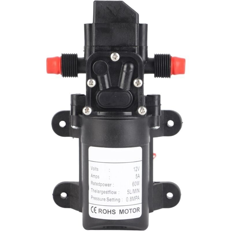 Image of Eosnow dc 12 v Wasserpumpe, 5 l/min, 60 w, 116 Psi, selbstansaugende Hochdruck-Membran-Wasserpumpe, für Auto, Boot, Wohnwagen, lkw