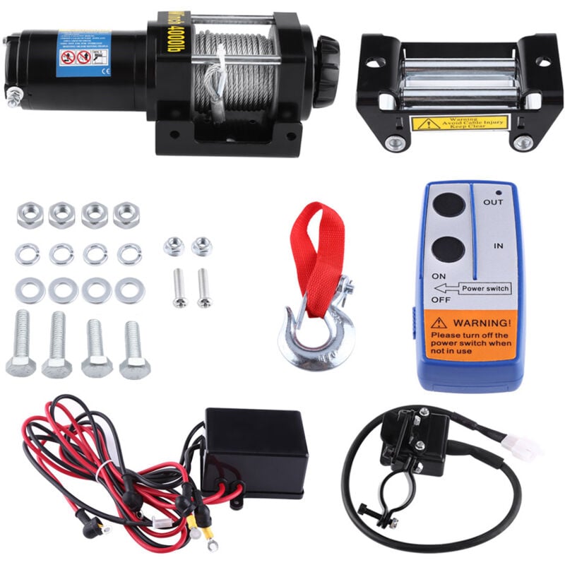 Image of Eosnow - Oversea 4000lb Elektrische winde 12V 15m Stahlseilwinde für Auto Quad Bike Auto atv Anhnger