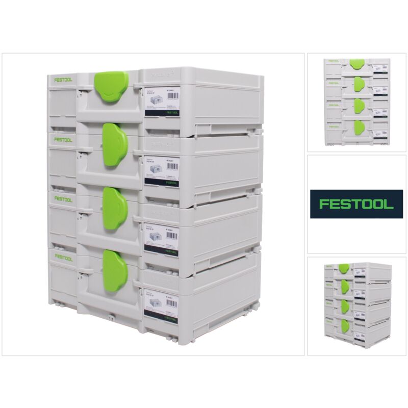 Image of Festool Systainer Set 4x SYS3 M 137 ( 4x 204841 ) 10,4 Liter 396x296x137mm Werkzeugkoffer koppelbar