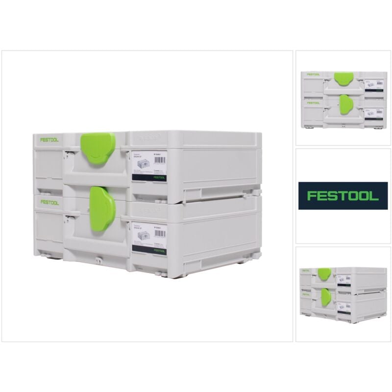 Image of Systainer Set 2x SYS3 m 137 ( 2x 204841 ) 10,4 Liter 396x296x137mm Werkzeugkoffer koppelbar - Festool