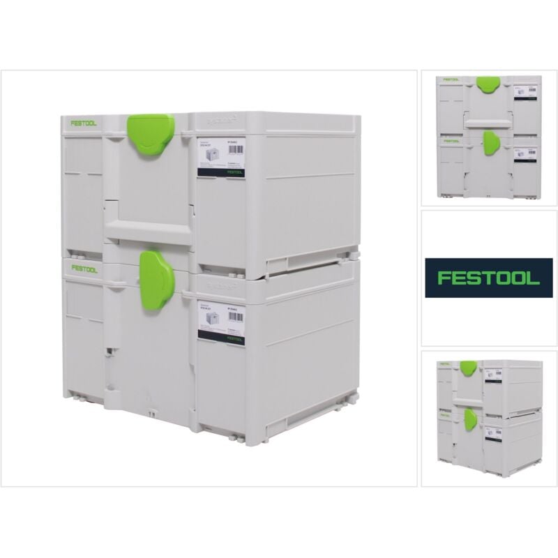 Image of Systainer Set 2x SYS3 m 237 ( 2x 204843 ) 21,4 Liter 396x296x237mm Werkzeugkoffer koppelbar - Festool