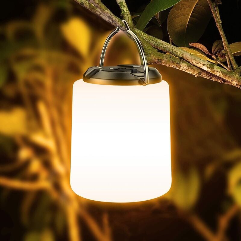 Image of Gabrielle Wiederaufladbare Campinglaterne, wiederaufladbare LED-Campinglampe – 3000 k warmweißes Licht, einstellbare Helligkeit 3 Modi, 10 Stunden +