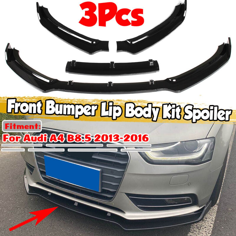 Image of Glänzend schwarz Frontstoßstange Splitter Lippe Diffusor Spoiler für Audi A4 B8.5 2013-2016 Coxolo Fantablau