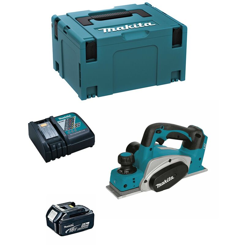 Image of Makita - Hobel DKP180RTJ1 (1 x 5,0 Ah + DC18RC + makpac 3)