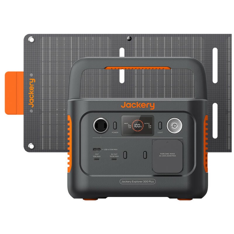 Image of Solargenerator 300 Plus 40 w Mini, 288Wh Tragbares Powerstation mit 40 w buchgroßem Solarpanel, LiFePO4-Batterie mit 300 w Leistung für