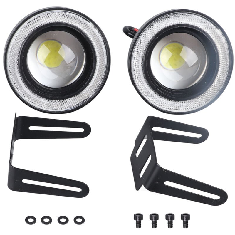 Image of 2-teiliges Auto-Nebelscheinwerfer, 3,5-Zoll-LED-Halo-Ring-Lampe, 30 w, 1200 lm, 6000 k bis 7000 k, COB-Blende, DRL-Fahrlicht - Jeffergarden