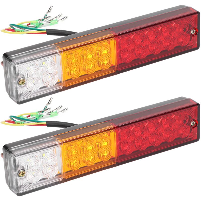 Image of Paar 12V 20LEDs rechteckige Anhänger-Rückleuchte, wasserdichte hintere Seitenmarkierungsleuchte für Wohnmobil, lkw, Wohnmobil - Jeffergarden