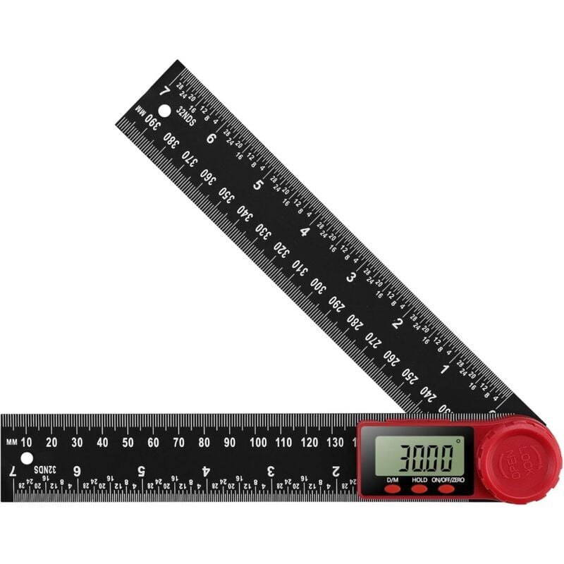 Image of Kilometerzähler, digitaler Winkelmesser, digitales Winkellineal, 360°-Digital-Goniometer mit großem LCD-Display, Lineal, Messwerkzeug (200 mm)