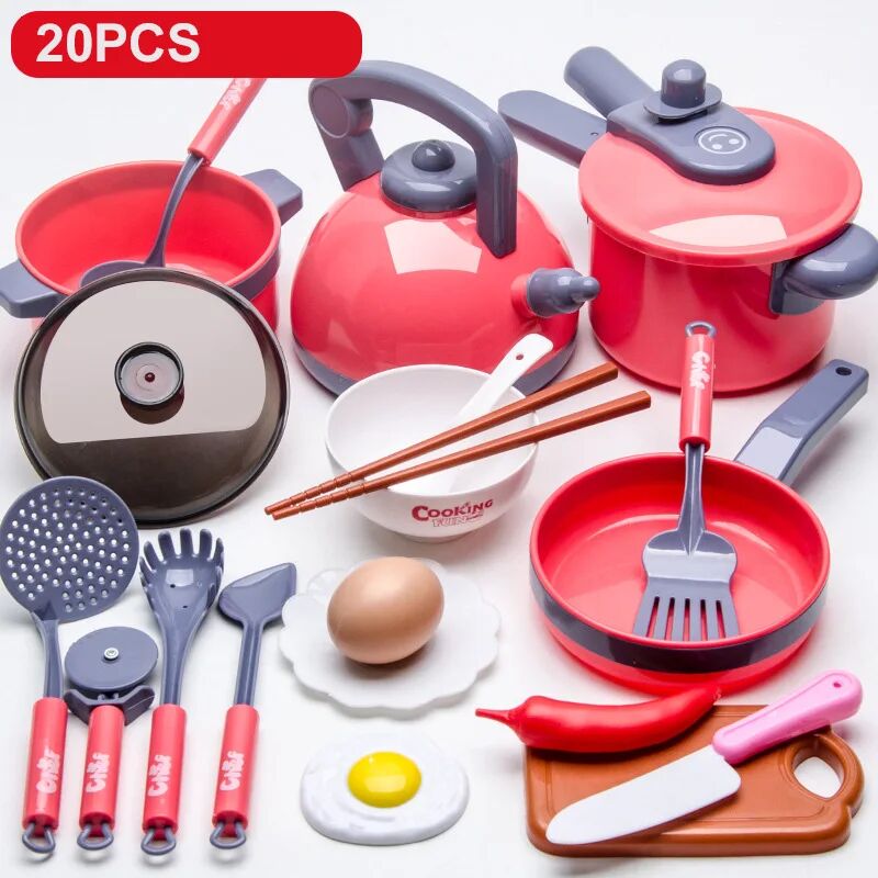 Image of Coocheer - Kinder Pretend Play Küche Spielzeug Pretend Spielen Kochgeschirr Kochen Lebensmittel Obst Gemüse Spielhaus Spielzeug Für Mädchen