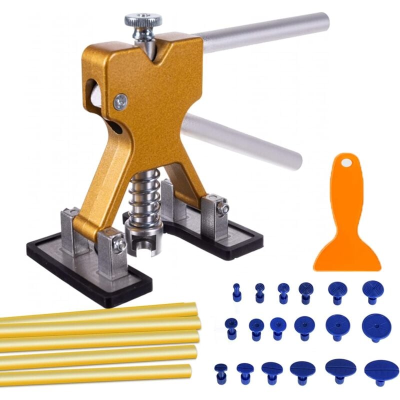 Image of Lackloses Auto-Dellen-Auszieher-Set, Werkzeug-Set zum Entfernen von Karosserie-Dellen, Golden Lifter-Dellen-Reparatur-Werkzeug-Set für Karosserie,