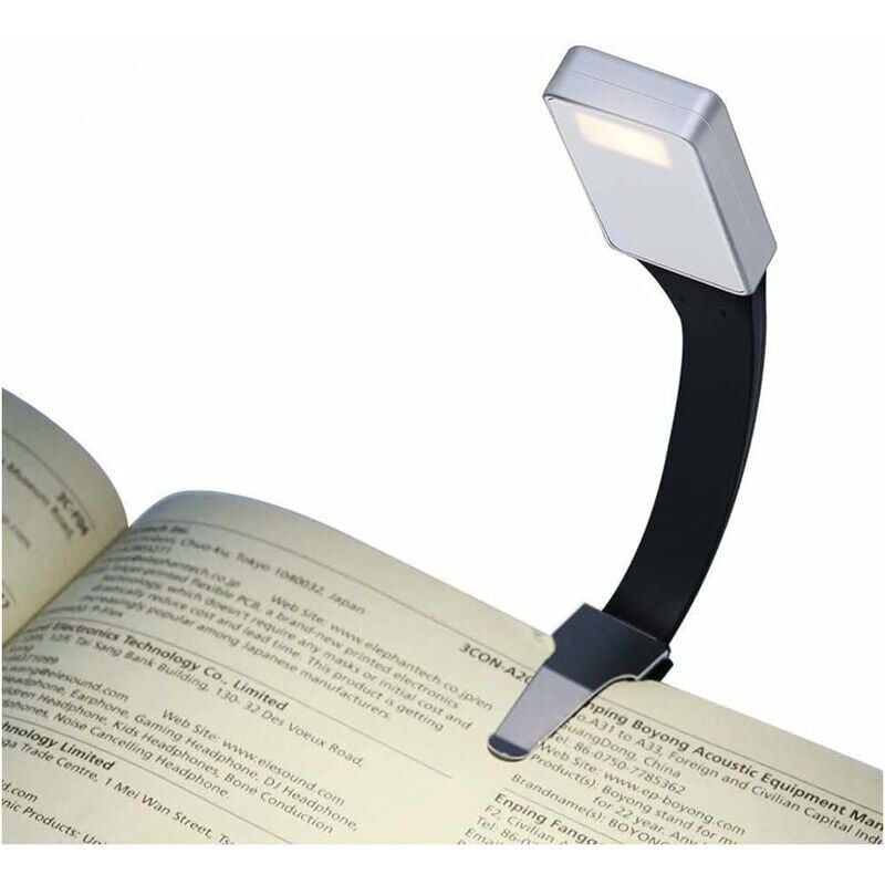 Image of Dolaso - LED-Leselampen, wiederaufladbare USB-Leselampe, Nachtaugenlicht, 3 Helligkeitsmodi, Clip-Lampe am Buch, 360° flexibel, Bettbeleuchtung