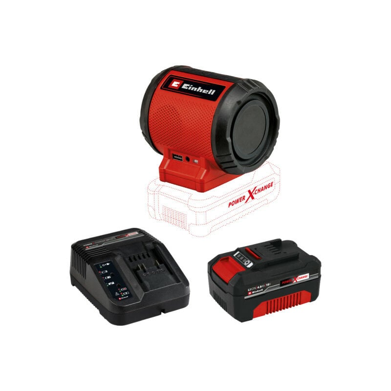 Image of Pack Einhell Akku-Lautsprecher 18V Power X-Change - tc-sr 18 Li bt - Solo - Starter Kit Power 4.0Ah