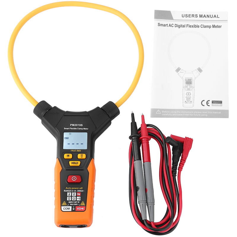 Image of Eosnow PEAKMETER PM2019S Tragbares digitales flexibles Zangenmessgert 3000 A Wechselstrom-Multimeter