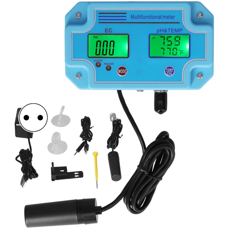 Image of Eosnow - ph EC-Temperaturmessgert, dc 6 v, hohe Genauigkeit, tragbarer LCD-Hydrokultur-Monitor, multifunktionaler Tester, EU-Stecker, 220 v