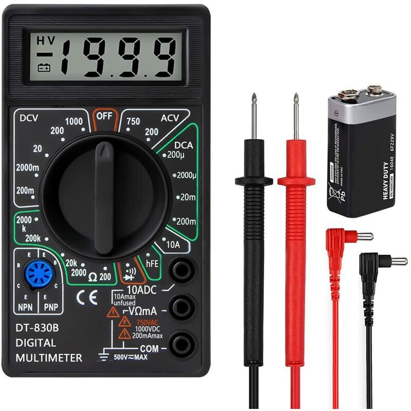 Image of Dolaso - Professionelles Digitalmultimeter, Polymeter zur Durchgangsmessung, Voltmeter, Amperemeter, Ohmmeter, Gleichspannungsprüfer, Widerstand,