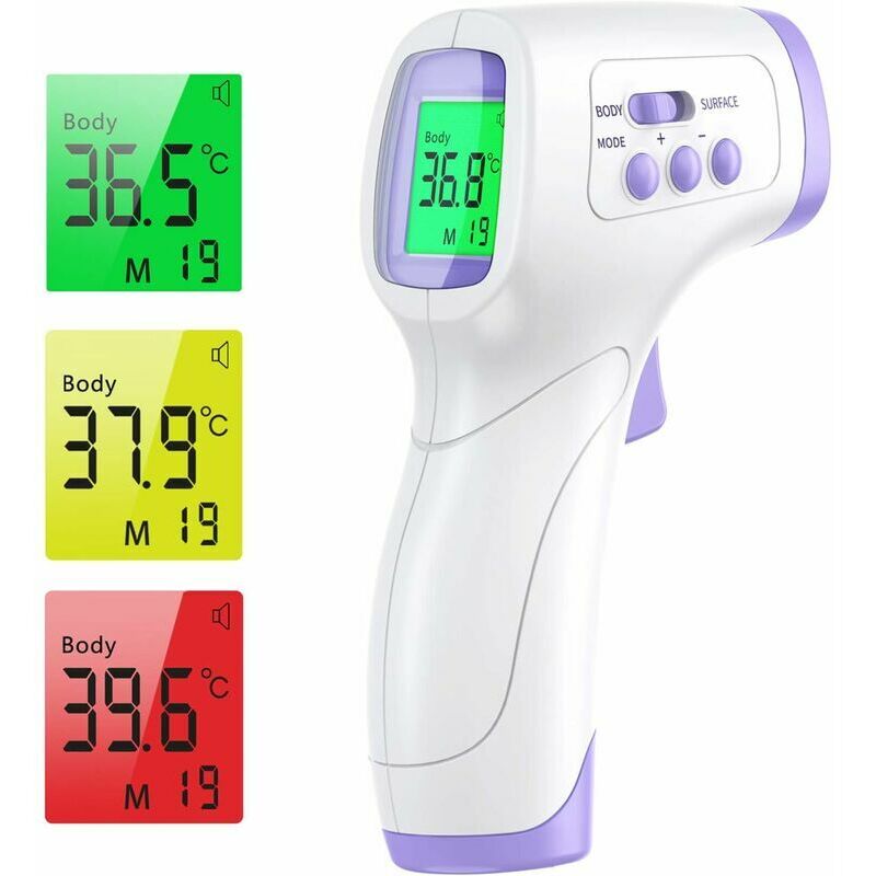 Image of Stirnthermometer für Erwachsene, Infrarot-Thermometer mit Fieberalarm, 2-in-1, berührungsloses Stirnthermometer mit Speicherfunktion, LCD-Display,