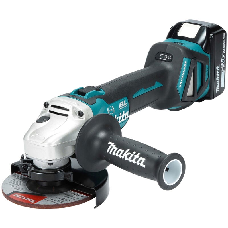 Image of Makita - Akku-Winkelschleifer 18V DGA513RT3J mit 3x 5,0 Ah Akkus + Lader im makpac