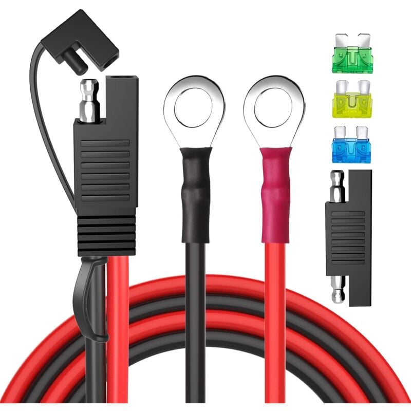 Image of SAE-Batterieanschluss, SAE-Klemmenkabelbaum an 10-AWG-O-Ring, 2-poliges SAE-Batterieverlängerungskabel mit Schnellkupplung mit SAE-RP-Adapter,