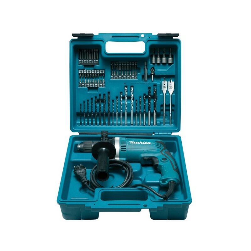 Image of Makita - Schlagbohrmaschine 710W + Zubehör-Set - HP1631KX3