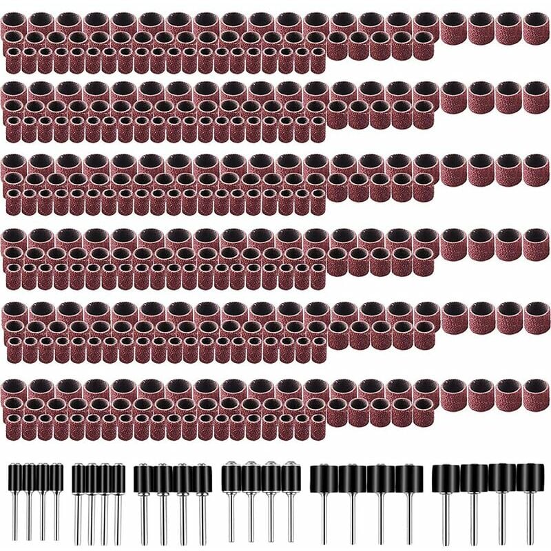 Image of Schleiftrommel mit 360 Stück Schleifbändern und 24 Stück Trommeldorn für Dremel Rotationswerkzeuge