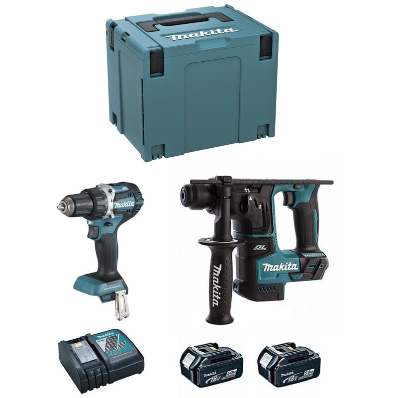 Image of Makita - Kit DLX2271TJ (DDF484 + DHR171 + 2 x 5,0 Ah + DC18RC + makpac 4)